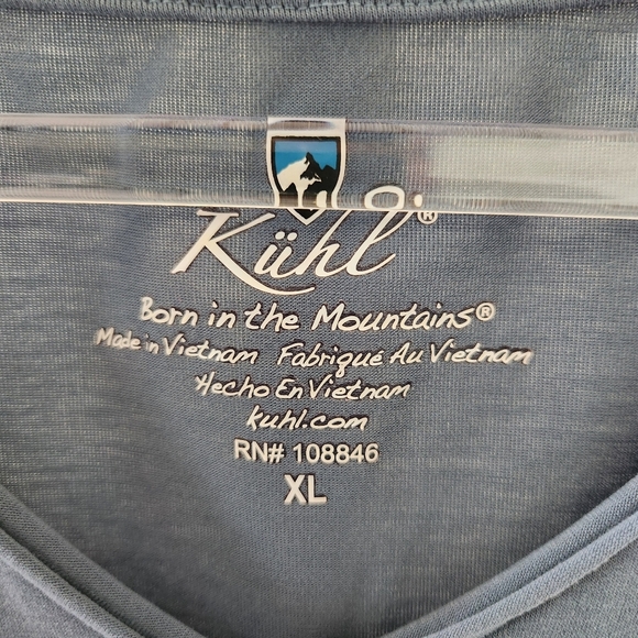 KUHL V Neck Short Sleeve Tee Womens Size XL Blue - Picture 4 of 7